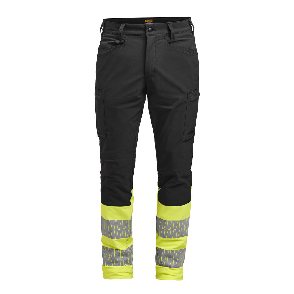 Jobman 2329 Hi-vis serv. trouser stretch zwart/geel DA32