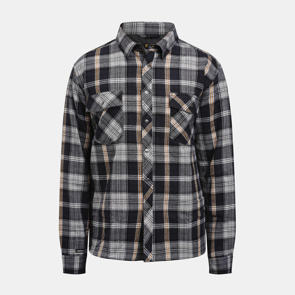 Jobman 5157 Flannel shirt lined rood/blauw s