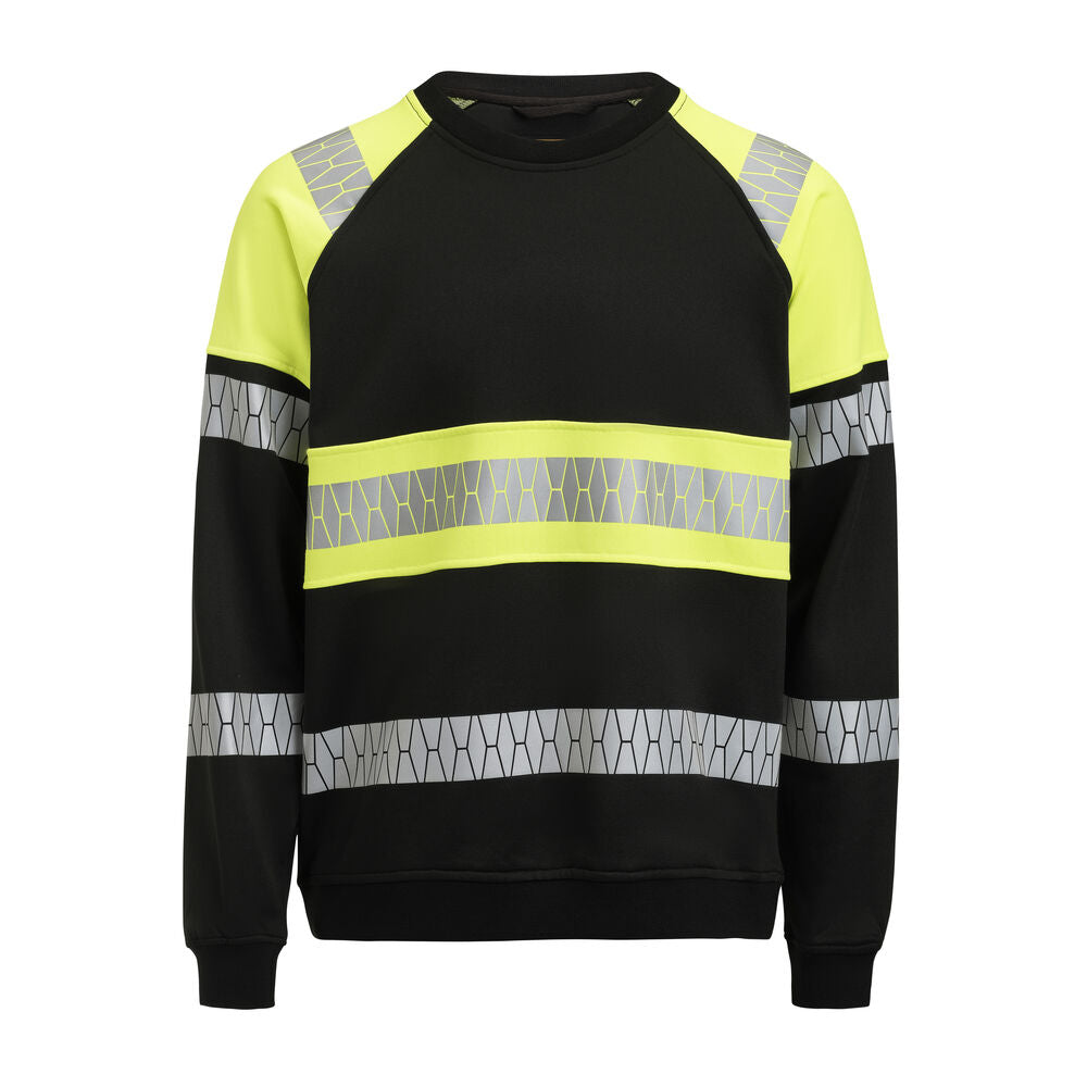 Jobman 5224 Sweatshirt Hi-Vis zwart/geel xxs