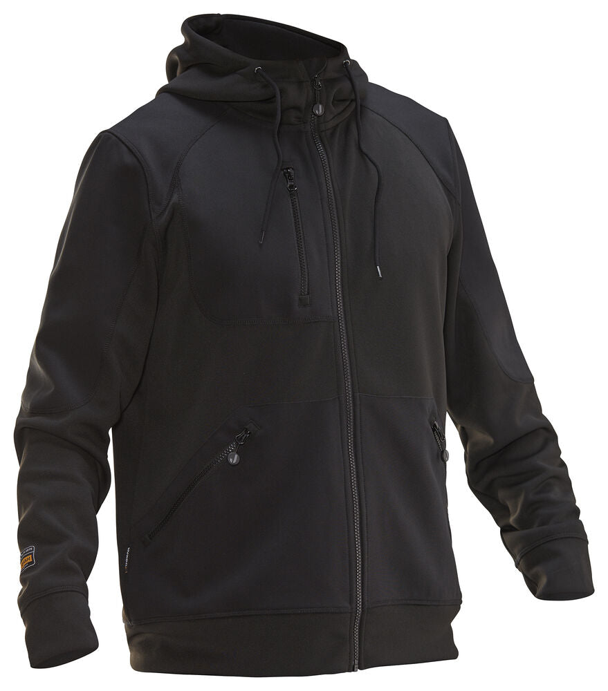 Jobman 5303 Hoodie spun dye zwart melange/zwart xs