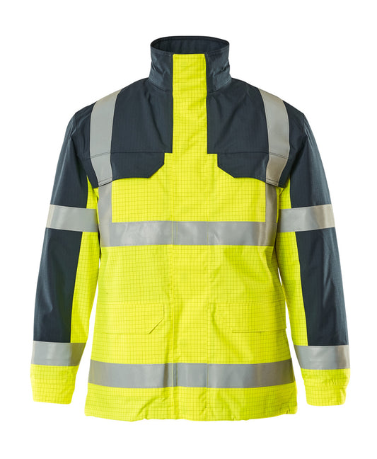 Parka jassen; Winterjassen; Regenjassen; Hi-vis jassen; Werkjassen; Jassen; Winterkleding; Regenkleding; Hi-Vis werkkleding; Vlamvertragende; Elektrostatische eigenschappen; Tegen chemicaliën; Meervoudige bescherming