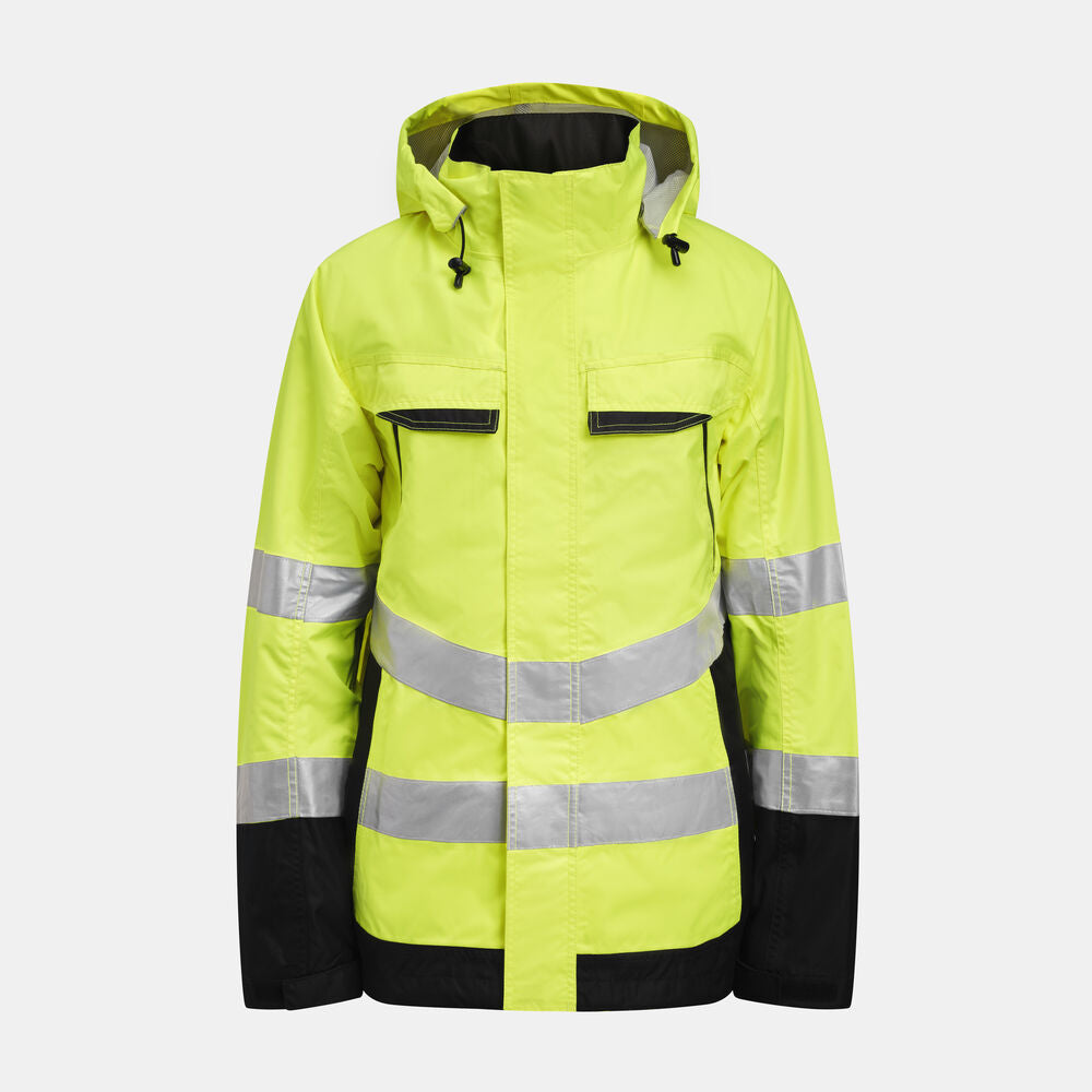 Jobman 1283 Hi-vis shell jacket geel/navy xs