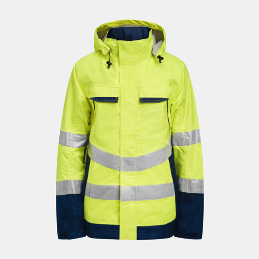 Jobman 1283 Hi-vis shell jacket geel/navy xs
