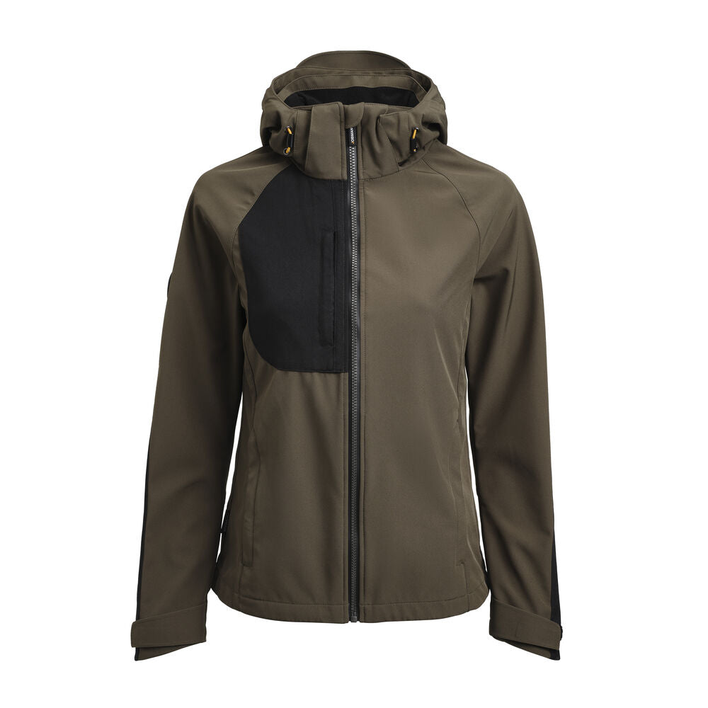 Jobman 1372 Women's softshell jacket olijf/zwart xs