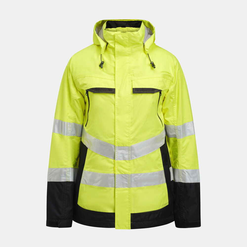 Jobman 1383 Hi-vis lined jacket geel/navy xs