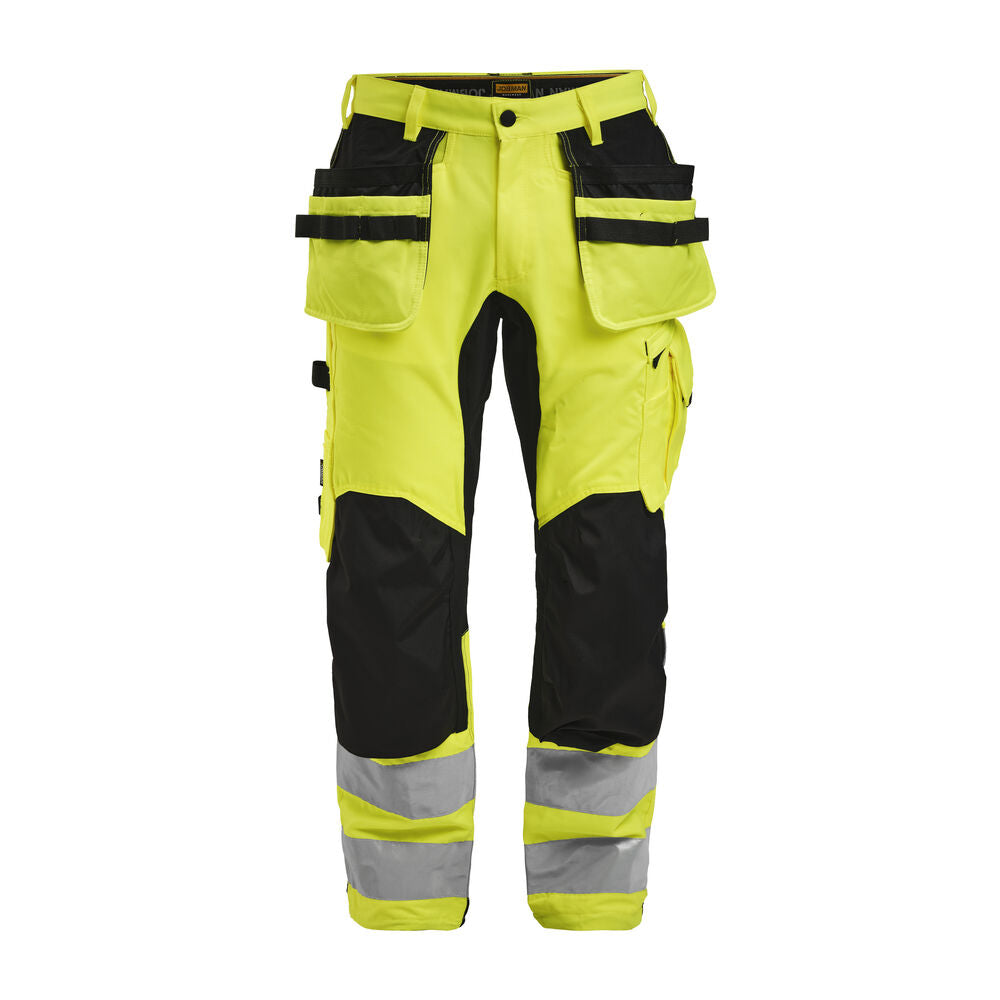 Jobman 2240 Hi-vis stretch trousers hp geel/zwart C44