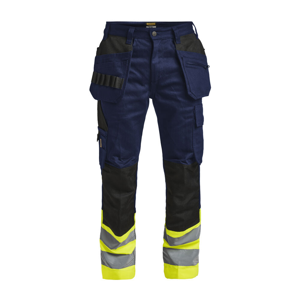 Jobman 2277 Hi-vis trousers hp navy/geel C44