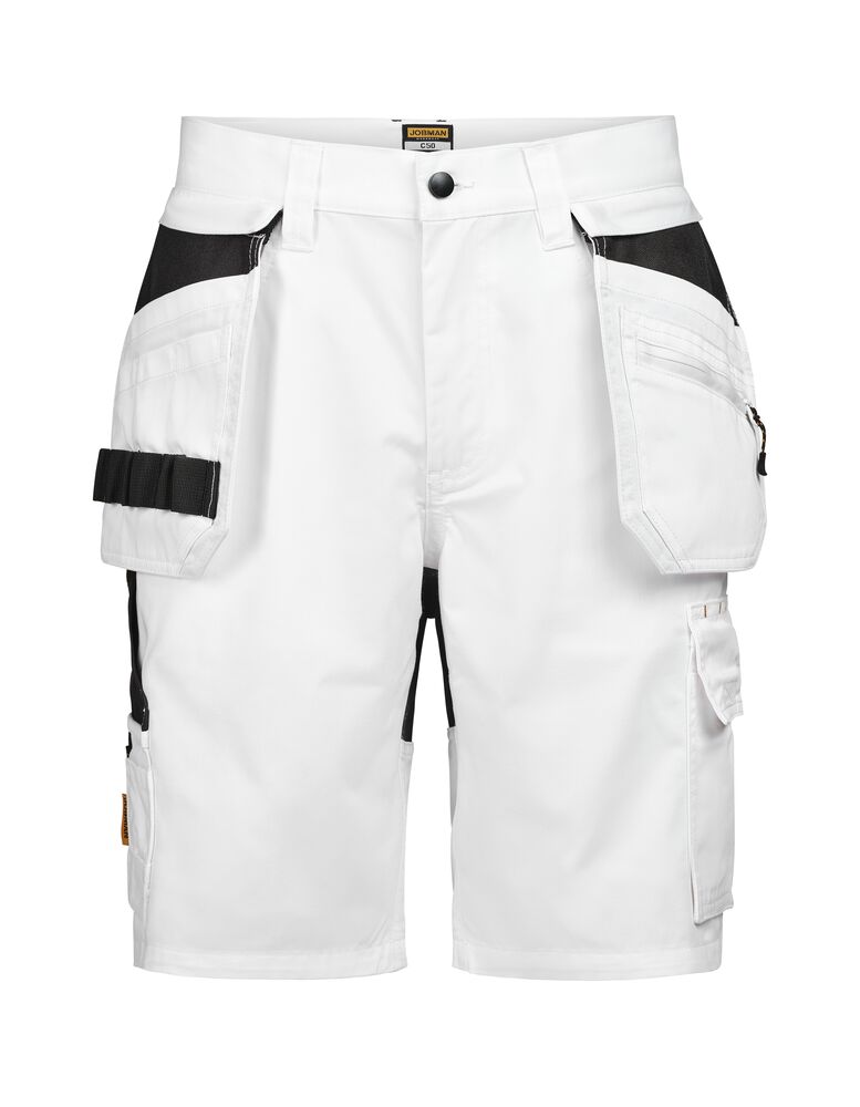 Jobman 2336 Semi Stretch Shorts HP wit/zwart C42