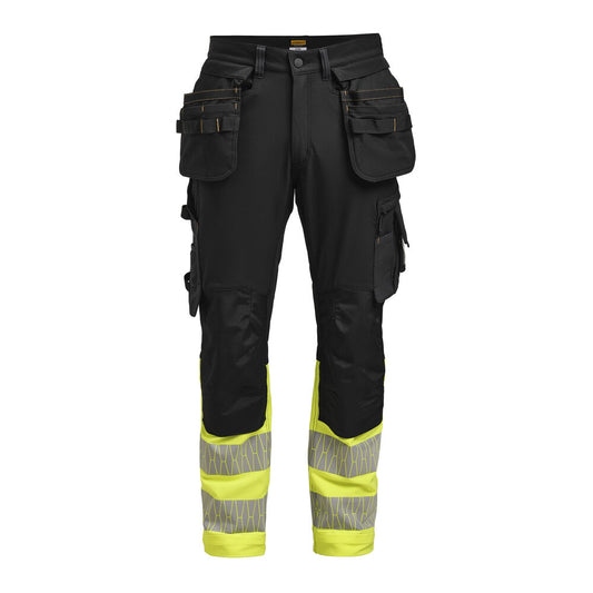 Jobman 2372 Hi-vis trousers stretch hp W zwart/geel DA32