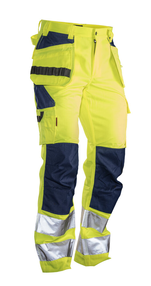 Jobman 2377 Hi-vis trousers hp geel/navy C42