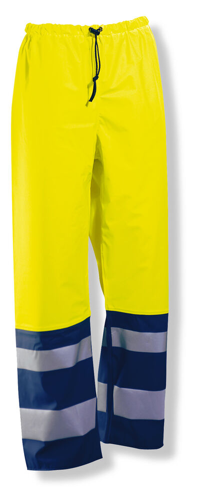 Jobman 2546 Hi-vis rain trousers geel/navy s