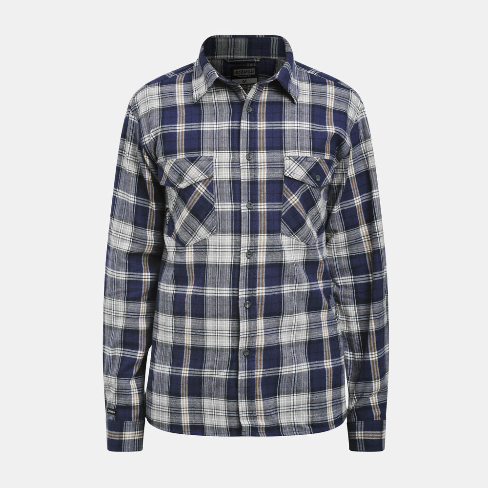 Jobman 5138 Flannel shirt rood/blauw s