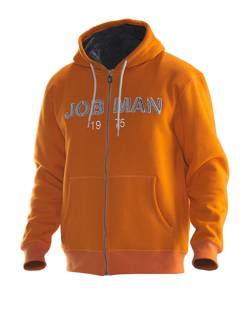 Jobman 5154 Vintage hoodie lined oranje/grijs s