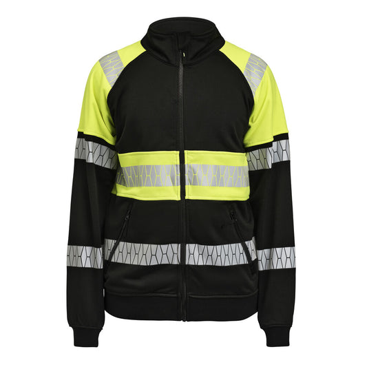 Jobman 5225 Sweatshirt Hi-Vis Full Zipp zwart/geel xxs