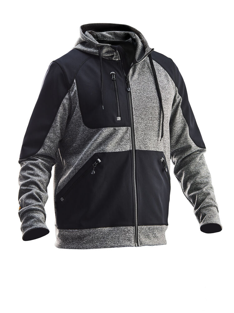 Jobman 5303 Hoodie spun dye zwart melange/zwart xs