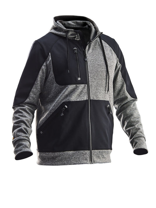 Jobman 5303 Hoodie spun dye zwart melange/zwart xs