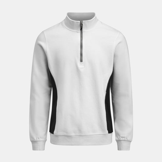 Jobman 5401 Halfzip sweatshirt wit/zwart xxs