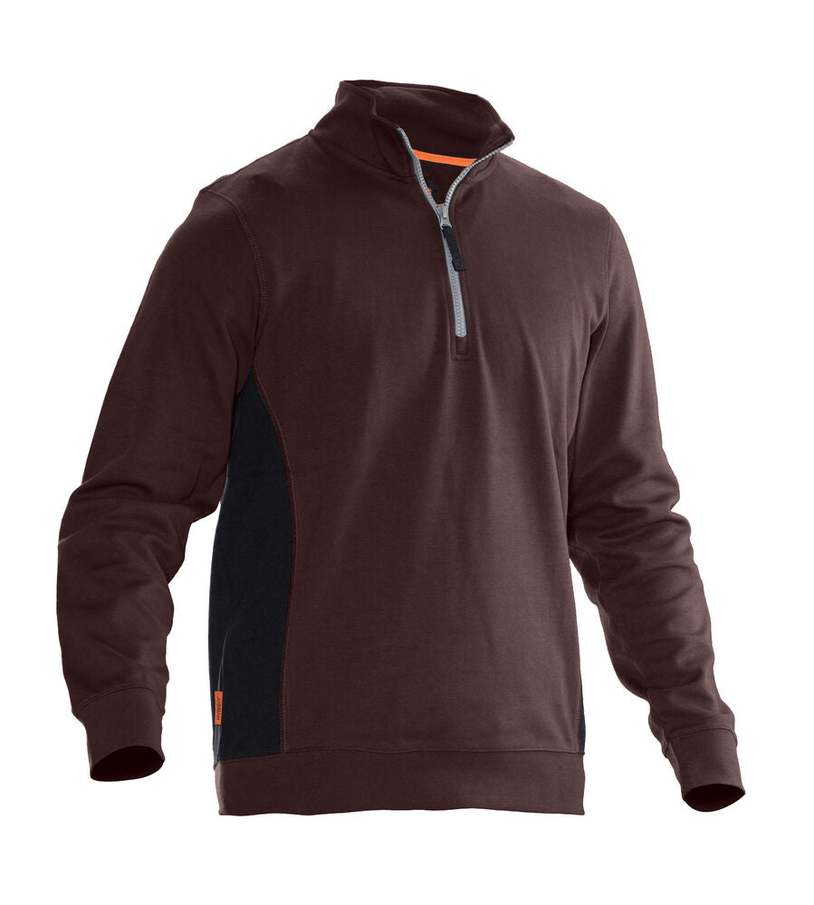 Jobman 5401 Halfzip sweatshirt wit/zwart xxs