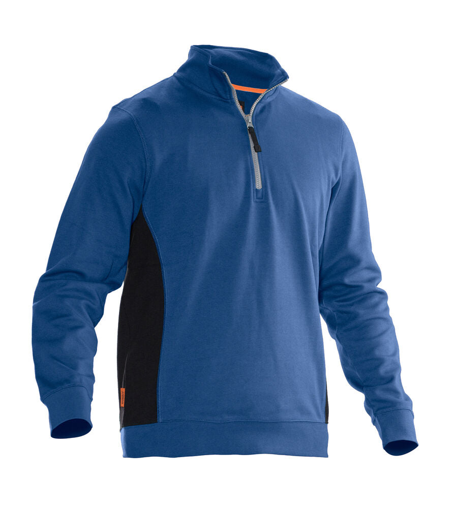 Jobman 5401 Halfzip sweatshirt wit/zwart xxs