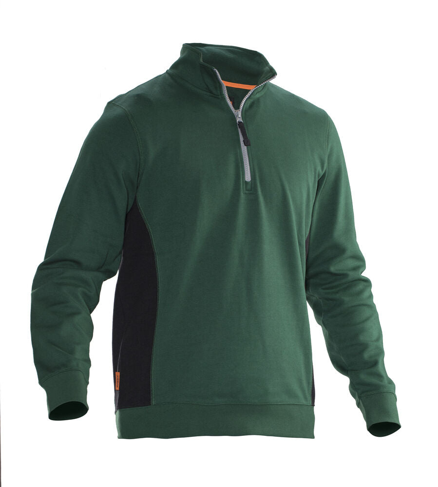 Jobman 5401 Halfzip sweatshirt wit/zwart xxs