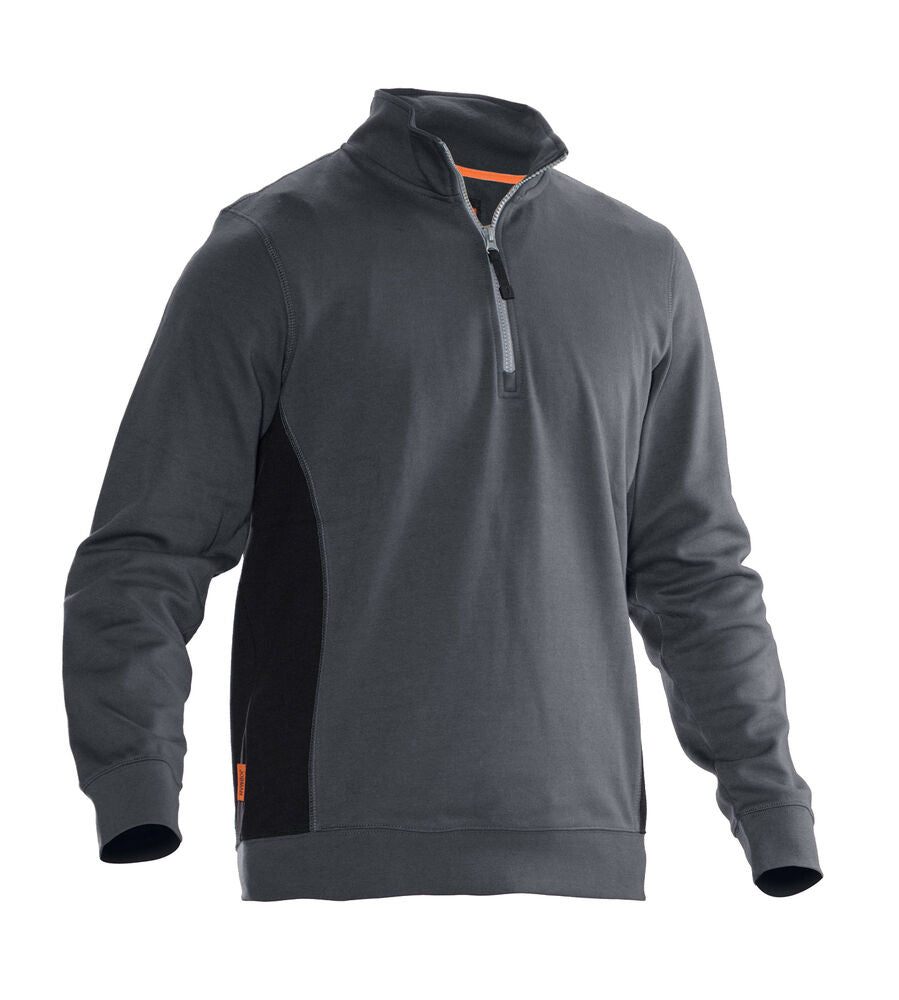 Jobman 5401 Halfzip sweatshirt wit/zwart xxs