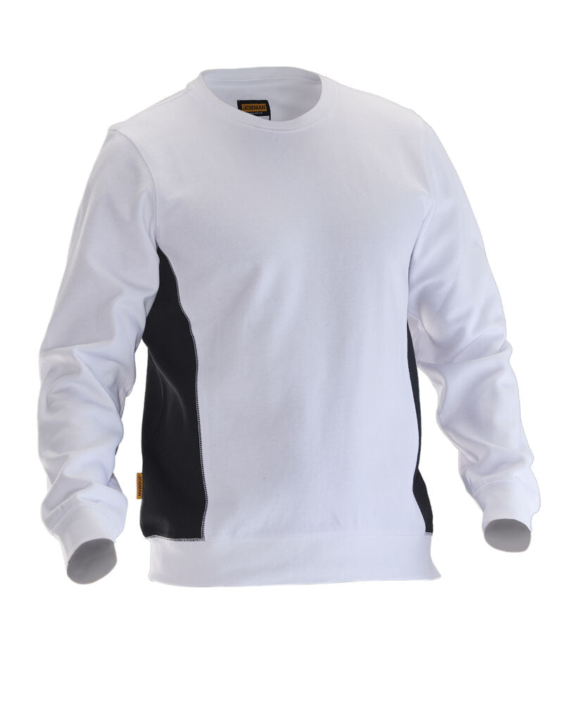 Jobman 5402 Roundneck sweatshirt wit/zwart xxs