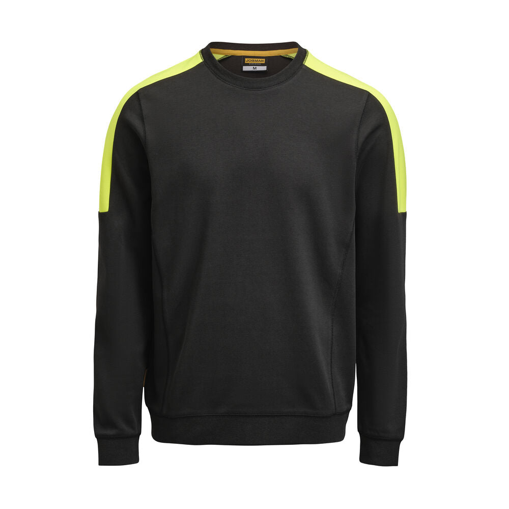 Jobman 5402 Roundneck sweatshirt wit/zwart xxs