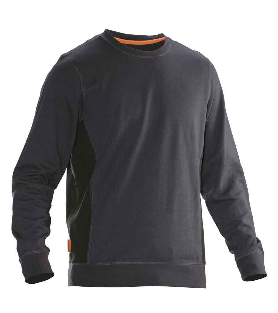 Jobman 5402 Roundneck sweatshirt wit/zwart xxs