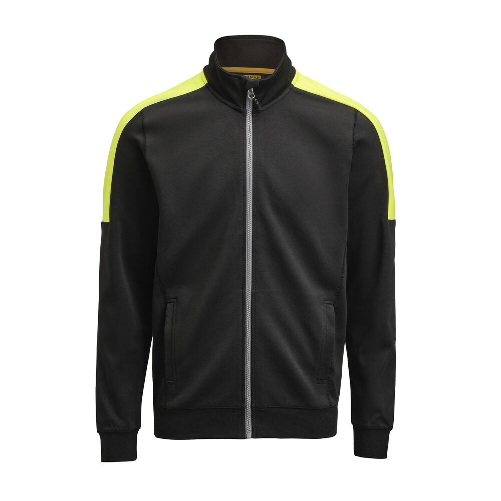 Jobman 5403 Sweatshirt full zip zwa/hivis g xxs